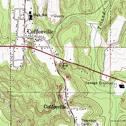 Topographic Map of Union Baptist Church, AL