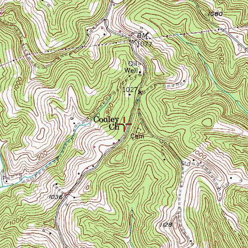 Topographic Map of Cooley Church, WV