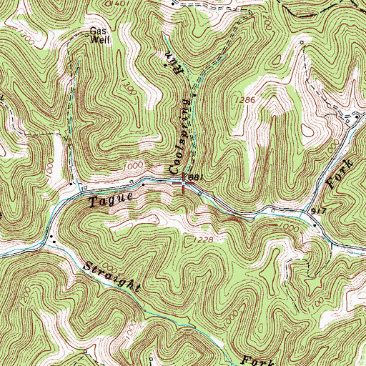 Topographic Map of Coolspring Run, WV