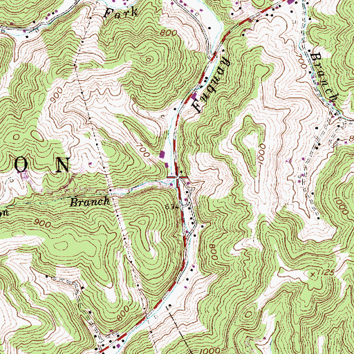 Topographic Map of Coon Branch, WV