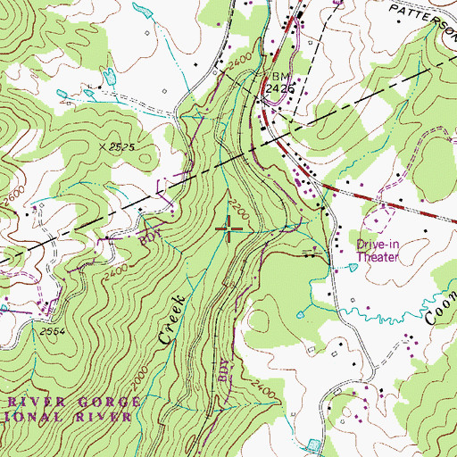 Topographic Map of Coon Creek, WV