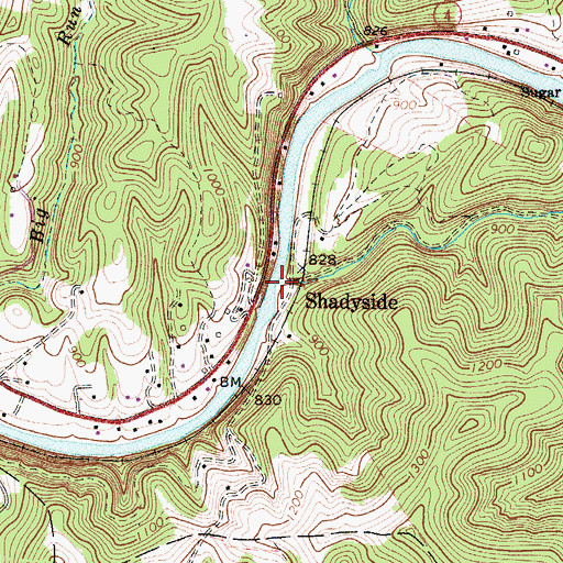 Topographic Map of Coon Creek, WV