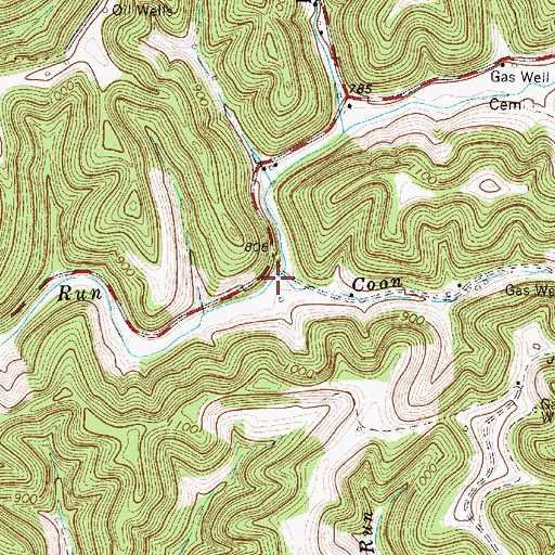 Topographic Map of Coon Fork, WV