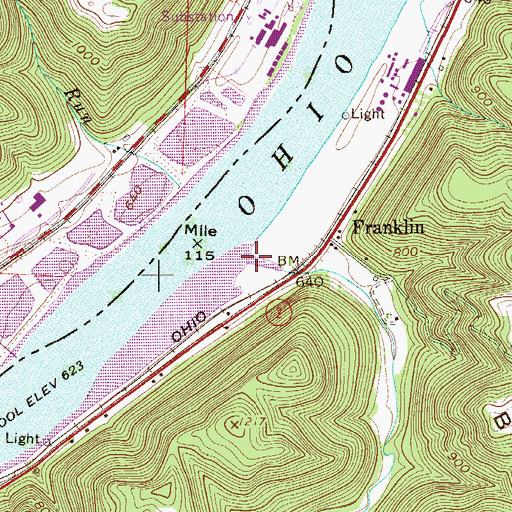 Topographic Map of Coon Run, WV