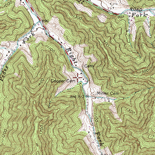 Topographic Map of Cooper Cemetery, WV