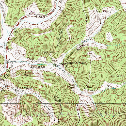 Topographic Map of Cooper Chapel, WV