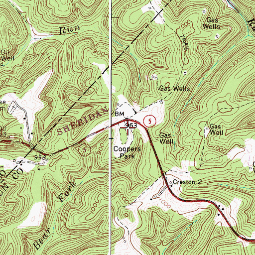 Topographic Map of Coopers Park, WV