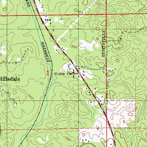 Topographic Map of Union Baptist Church, AL