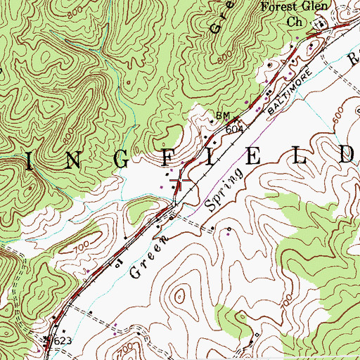 Topographic Map of Corduroy Hollow, WV