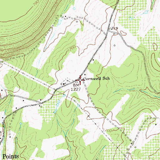 Topographic Map of Cornwell School (historical), WV