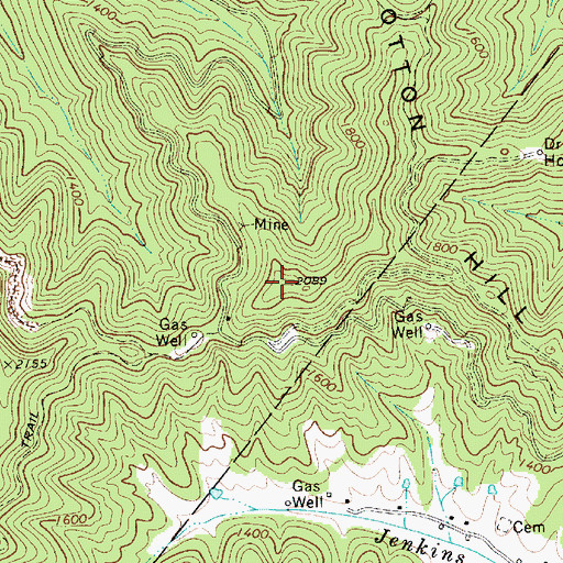Topographic Map of Cotton Hill, WV