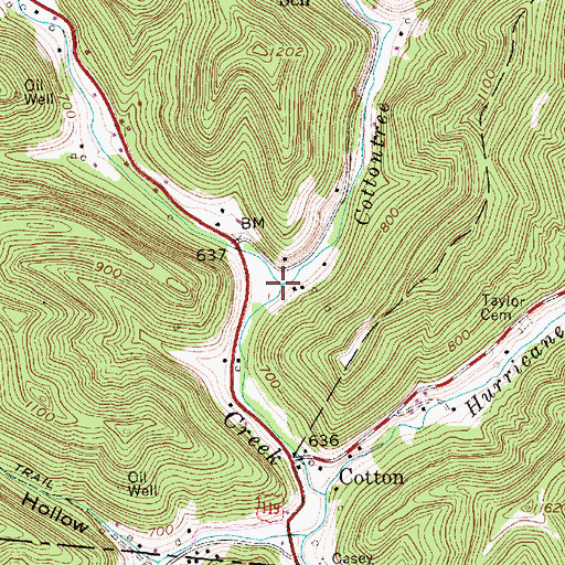 Topographic Map of Cottontree Run, WV