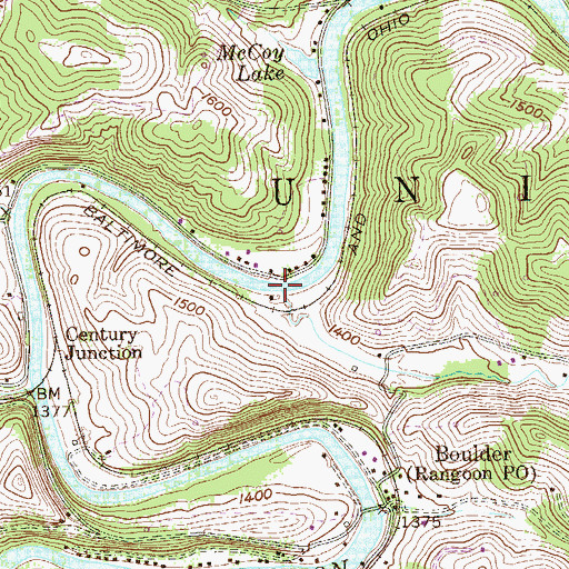 Topographic Map of Cottrill Run, WV