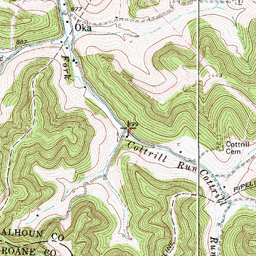Topographic Map of Cottrill Run, WV