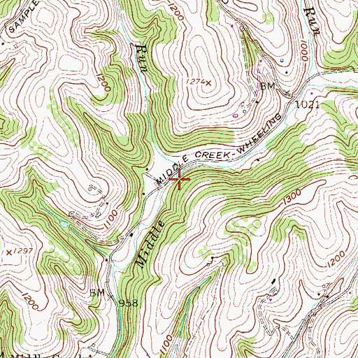 Topographic Map of Coulter Run, WV