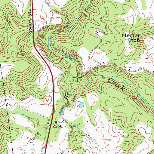 Topographic Map of Cove Branch, WV