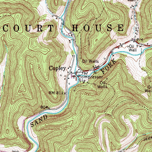 Topographic Map of Cove Lick, WV