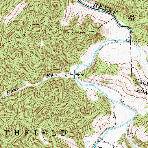 Topographic Map of Cove Run, WV