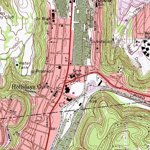 Topographic Map of Cove School (historical), WV