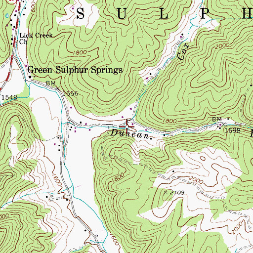 Topographic Map of Cox Branch, WV