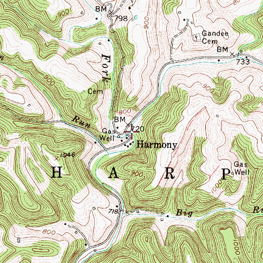 Topographic Map of Cox Fork, WV