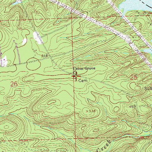 Topographic Map of Union Grove United Methodist Church, AL