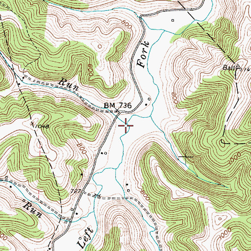 Topographic Map of Cox Run, WV