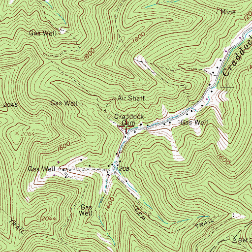 Topographic Map of Craddock Cemetery, WV