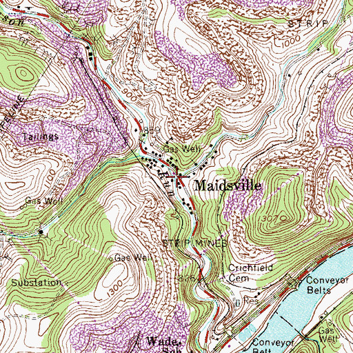 Topographic Map of Crafts Run, WV