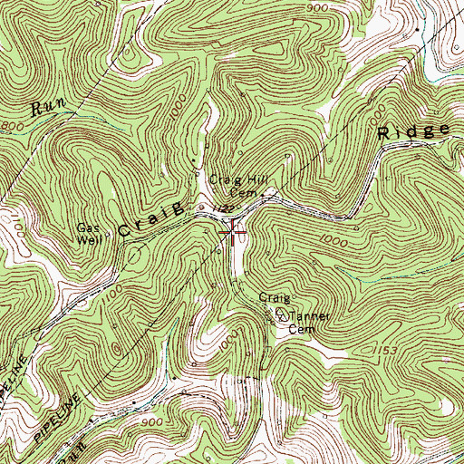 Topographic Map of Craig Ridge, WV