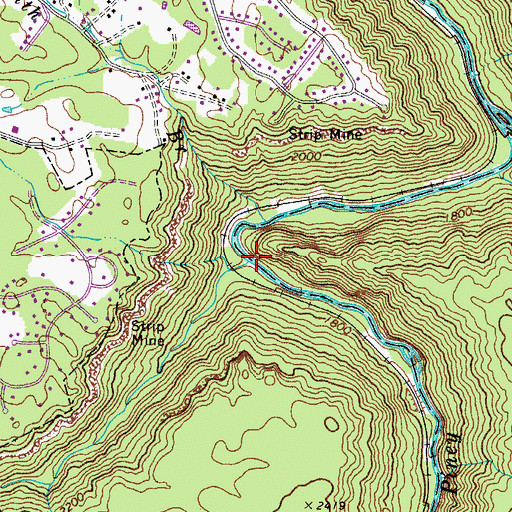 Topographic Map of Cranberry Creek, WV