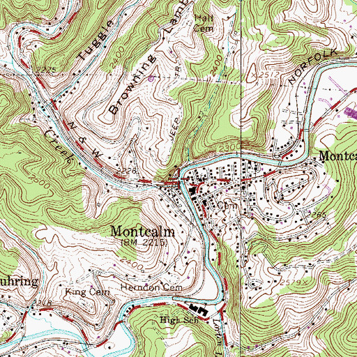 Topographic Map of Crane Creek, WV
