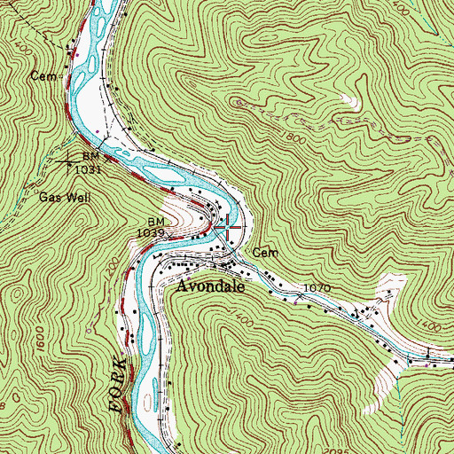 Topographic Map of Crane Creek, WV