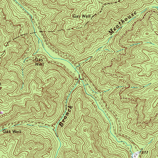 Topographic Map of Crane Trace Branch, WV