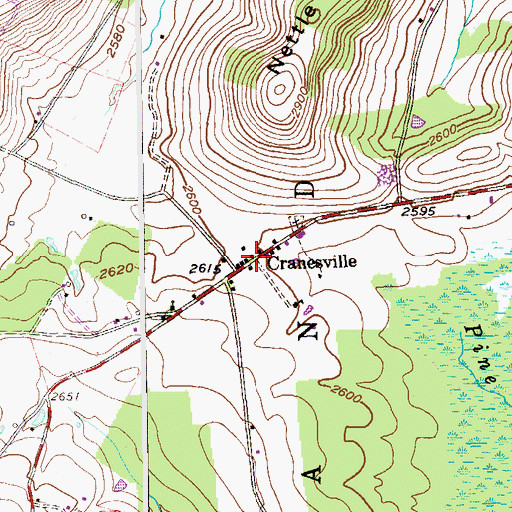 Topographic Map of Cranesville, WV