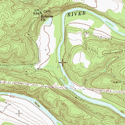 Topographic Map of Critton Run, WV