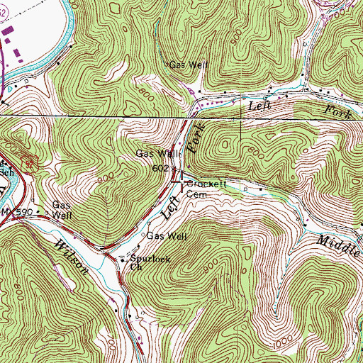 Topographic Map of Crockett Cemetery, WV