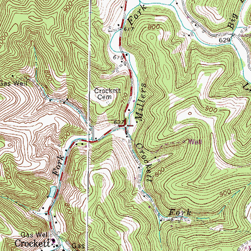 Topographic Map of Crockett Fork, WV