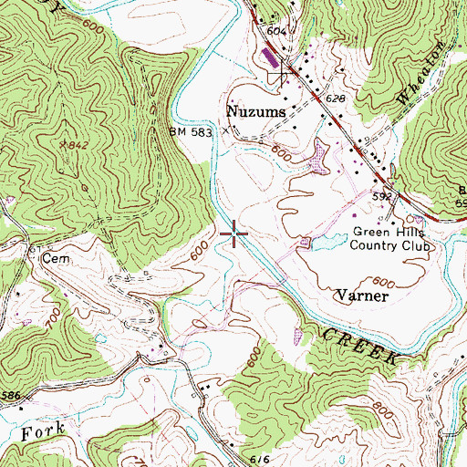 Topographic Map of Crooked Fork, WV
