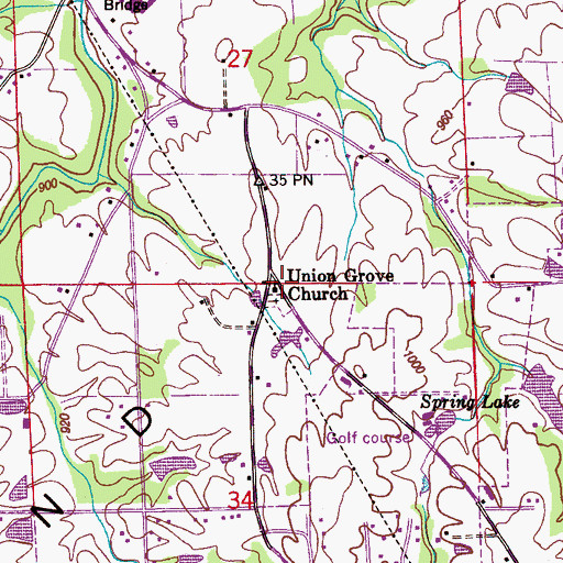 Topographic Map of Union Grove Baptist Church, AL