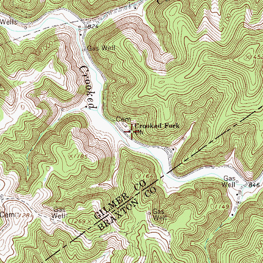 Topographic Map of Crooked Fork Church, WV