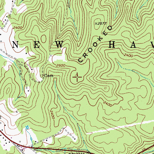 Topographic Map of Crooked Ridge, WV