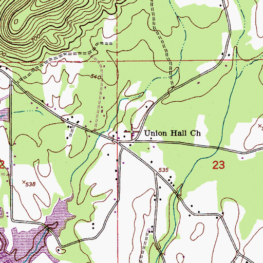 Topographic Map of Union Chapel Baptist Church, AL