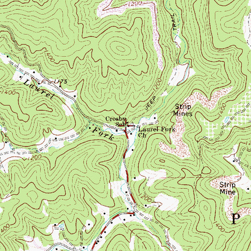 Topographic Map of Crosby School (historical), WV
