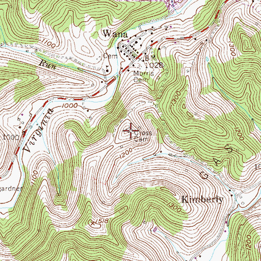 Topographic Map of Cross Cemetery, WV