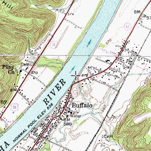 Topographic Map of Cross Creek, WV
