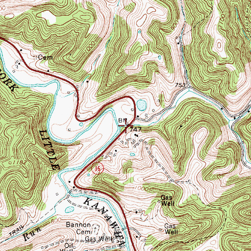 Topographic Map of Crummis Creek, WV