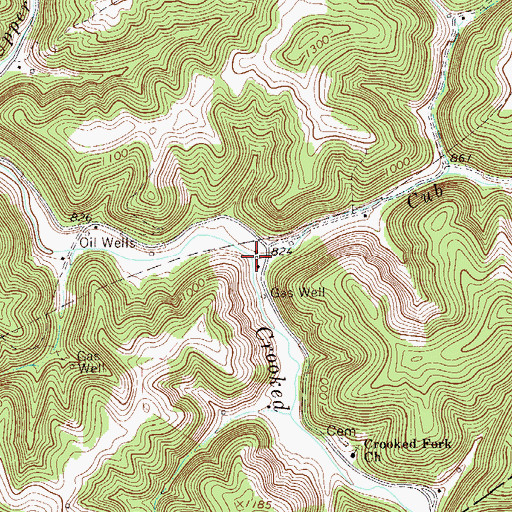 Topographic Map of Cub Run, WV