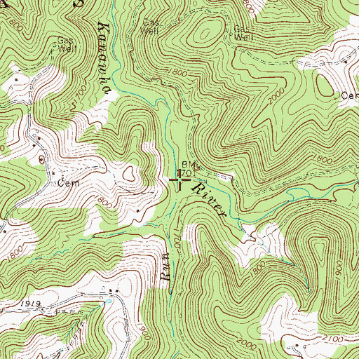Topographic Map of Cub Run, WV