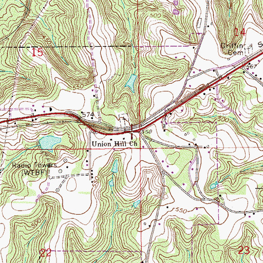Topographic Map of Union Hill Methodist Church, AL